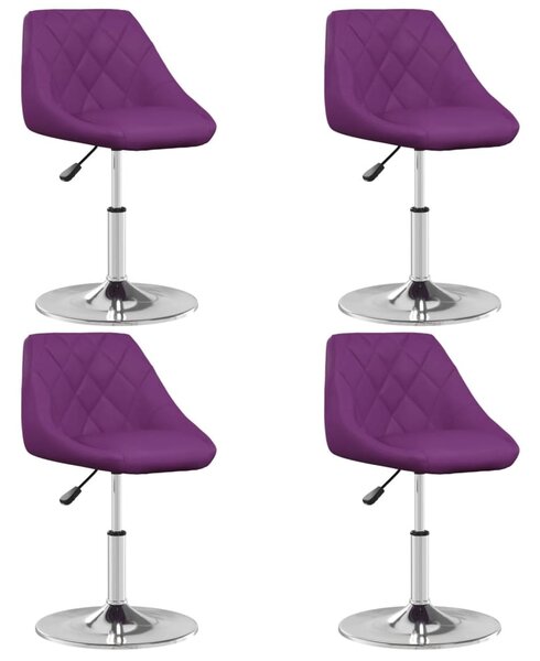 Krzesła stołowe, 4 szt., fioletowe, obite sztuczną skórą