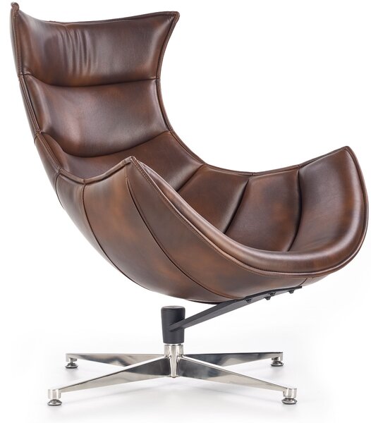 Nowoczesny fotel wypoczynkowy do salonu Eco skóra Ciemny brąz MYCTAS