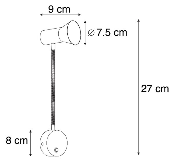 Kinkiet / Lampa scienna z elastycznym ramieniem stal - Karin flex Oswietlenie wewnetrzne