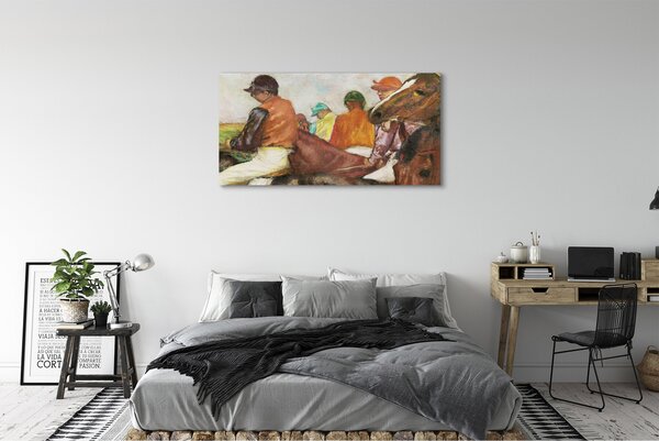 Obraz drukowany na płótnie Dżokeje - Edgar Degas