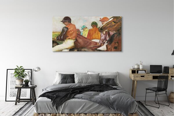 Obraz drukowany na płótnie Dżokeje - Edgar Degas