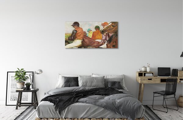 Obraz drukowany na płótnie Dżokeje - Edgar Degas
