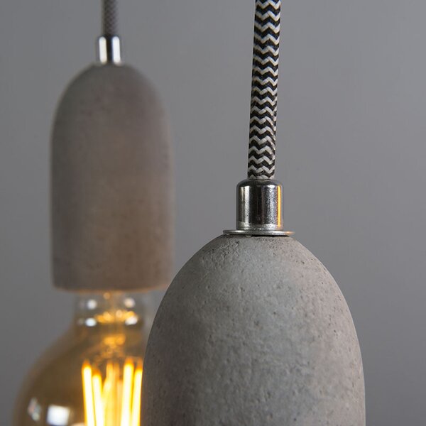 Industrialna lampa wisząca z betonu szarego - Cava 3