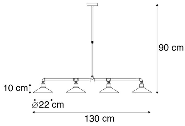 Industrialna lampa wisząca czarna - 4 Laser Oswietlenie wewnetrzne