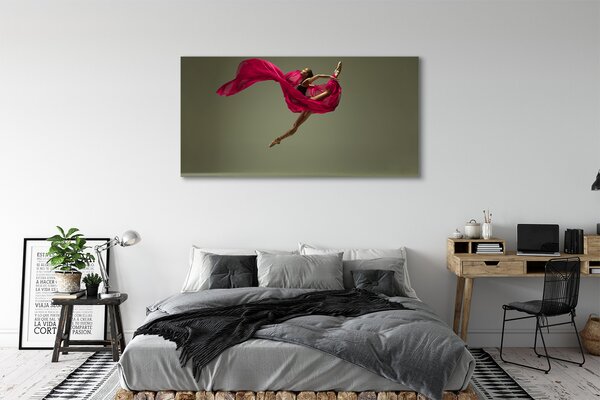 Obraz canvas na ścianę Szpagat z Różowym Materiałem