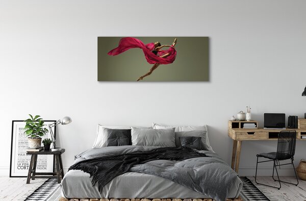 Obraz canvas na ścianę Szpagat z Różowym Materiałem