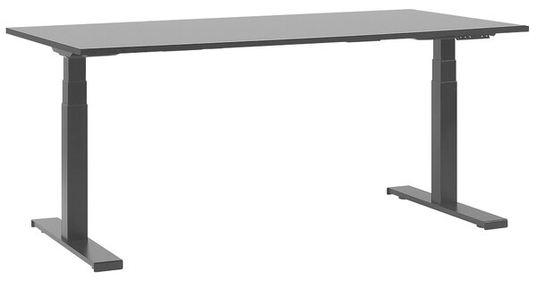 Nowoczesne biurko elektrycznie regulowana wysokość 180 x 80 cm czarne Destin II Beliani
