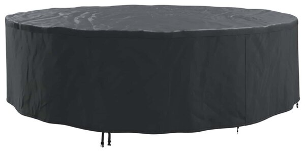 Okrągły pokrowiec na meble ogrodowe z materiału oksford - wodoodporny i odporny na uv, czarny, 320 x 320 x 105 cm