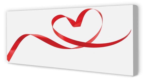 Obraz canvas na ścianę Serce z Czerwoną Wstążką
