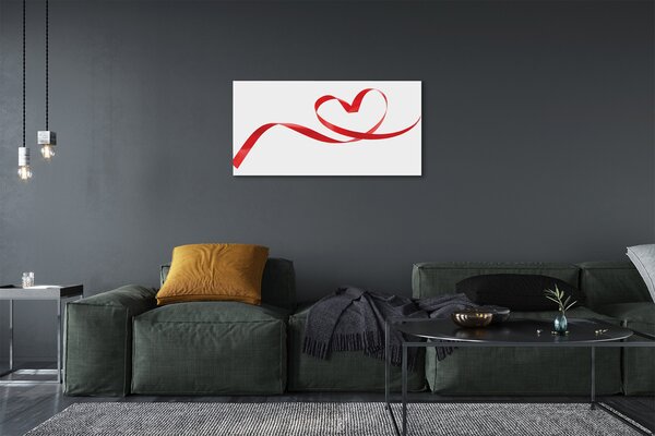 Obraz canvas na ścianę Serce z Czerwoną Wstążką