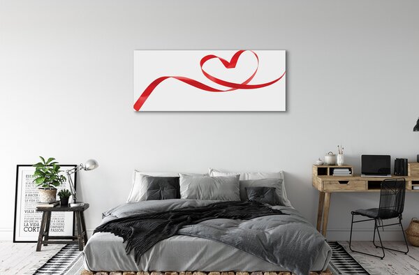 Obraz canvas na ścianę Serce z Czerwoną Wstążką