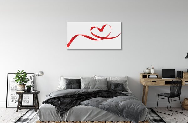 Obraz canvas na ścianę Serce z Czerwoną Wstążką