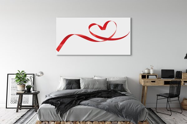 Obraz canvas na ścianę Serce z Czerwoną Wstążką