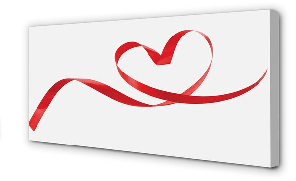 Obraz canvas na ścianę Serce z Czerwoną Wstążką