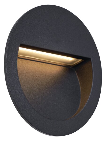 Nowoczesna lampa ścienna wpuszczana czarna z LED IP65 - Gem