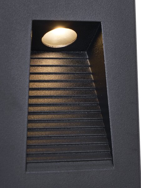 Nowoczesna Wpuszczana Lampa Ścienna Czarna 7cm z LED IP65 - Trem