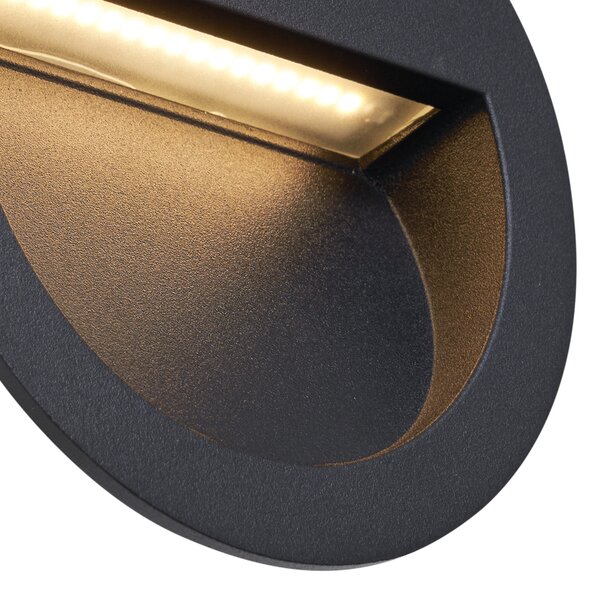 Nowoczesna lampa ścienna wpuszczana czarna z LED IP65 - Gem