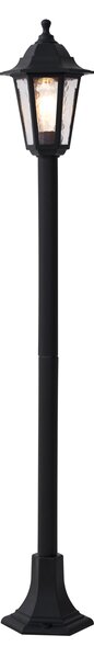 Klasyczny słupek oświetleniowy zewnętrzny czarny 122 cm IP44 - New Haven Hammered