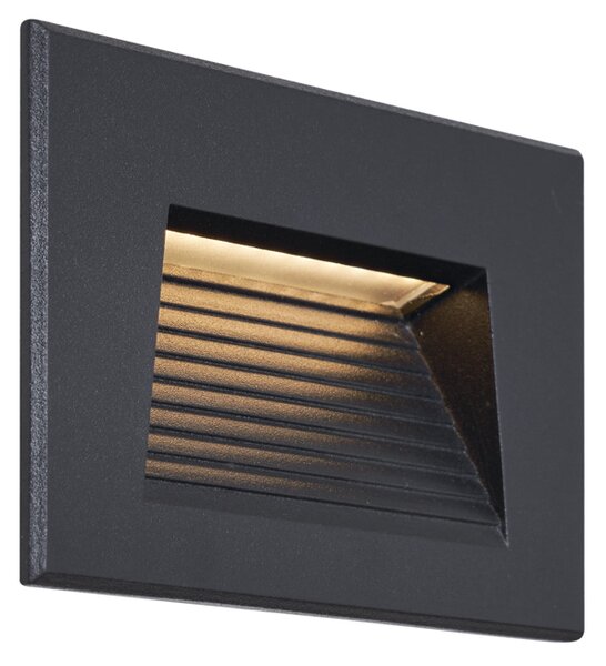 Nowoczesna Lampa Ścienna Wpuszczana Czarna 11.5cm z LED IP65 - Trem