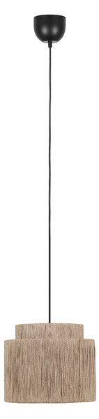 Lampa wisząca Japandi czarna z brązowym sznurem 31 cm - Smilla