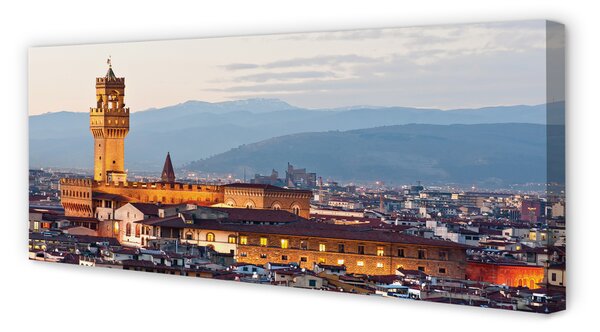 Fotoobraz na płótnie Panorama Zamku o Zachodzie Słońca