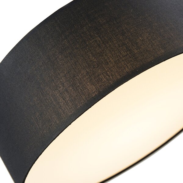 Lampa sufitowa czarna 30 cm z LED - Drum LED Oswietlenie wewnetrzne