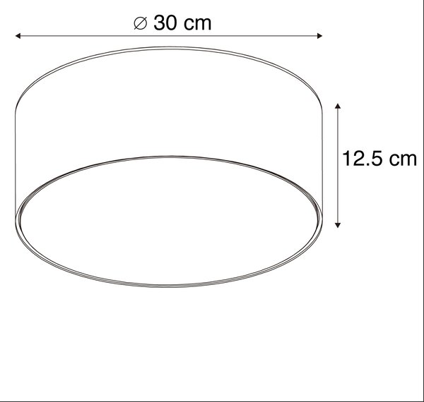 Lampa sufitowa czarna 30 cm z LED - Drum LED Oswietlenie wewnetrzne