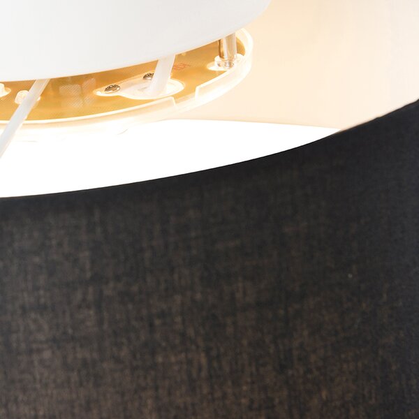 Lampa sufitowa czarna 30 cm z LED - Drum LED Oswietlenie wewnetrzne