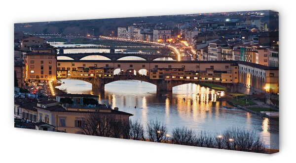 Fotoobraz na płótnie Nocne Refleksy na Rzece