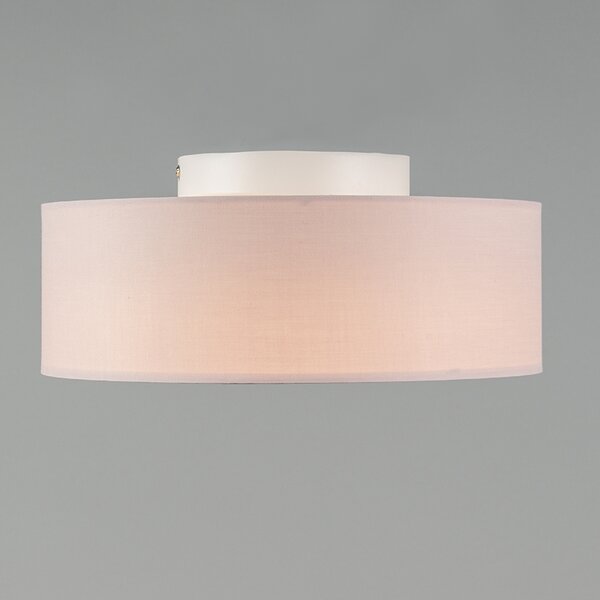 Lampa sufitowa różowa 30 cm z wbudowanym LED - Drum LED Oswietlenie wewnetrzne