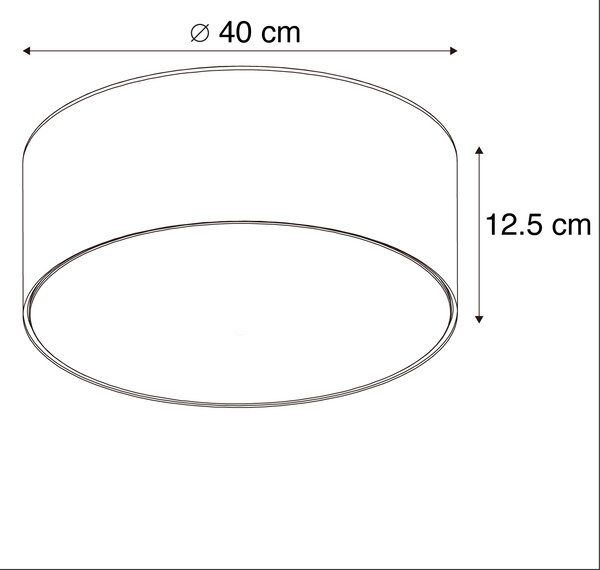 Lampa sufitowa czarna 40 cm z wbudowanym LED - Drum LED Oswietlenie wewnetrzne