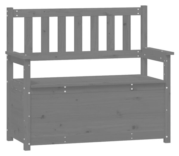 Ławka, szara, 112,5x51,5x96,5 cm, lite drewno sosnowe