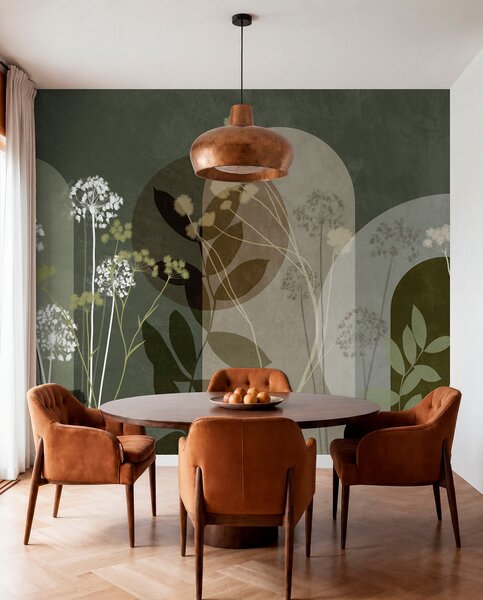 Fototapety Botaniczna i minimalistyczna kompozycja z suszonych kwiatów i liści z, Fototapety 3D, Fototapety 3d Kwiaty, w09906v2 : Uwalls.pl