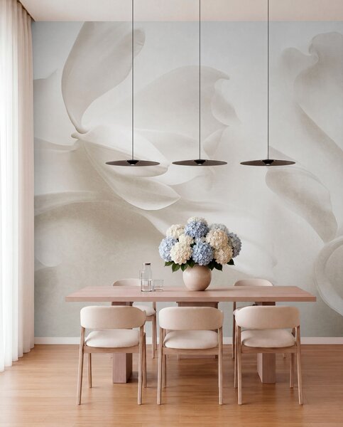 Fototapety Teksturowane białe kwiaty magnolii o delikatnych płatkach na rozmyłym, jasnym tle, Fototapety 3D, Fototapety 3d Kwiaty, w09771 : Uwalls.pl