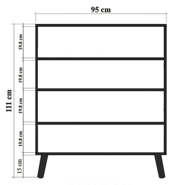 Biała szafka 95x111 cm Multilux – Kalune Design