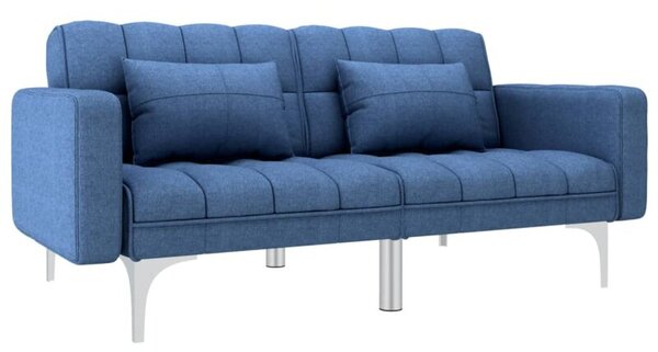 Sofa rozkÅadana, niebieska, tapicerowana tkaninÄ
