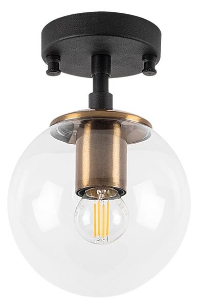 Czarna lampa sufitowa ze szklanym kloszem ø 15 cm Atmaca – Opviq lights