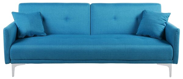 Sofa 3-osobowa morska z poduszkami do salonu nowoczesna Lucian Beliani