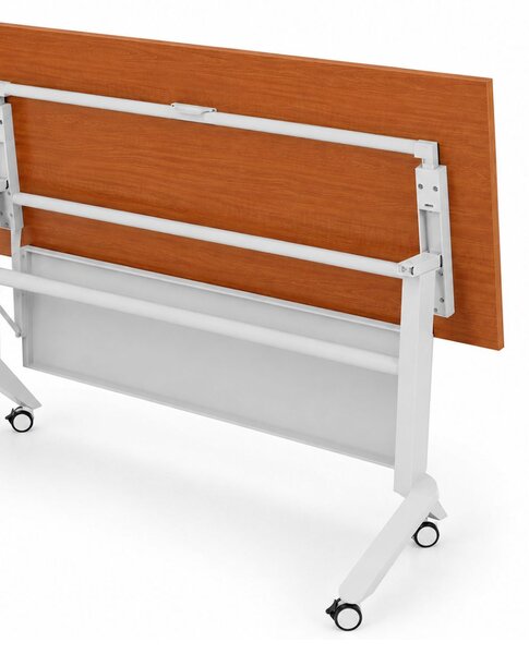 Mobilny stół PRIMO MOVE, 140x60 cm, biała podstawa, biały
