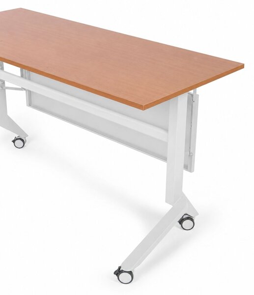 Mobilny stół PRIMO MOVE, 140x60 cm, biała podstawa, biały