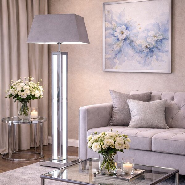Lampa stojąca dekorowana podświetlana glamour L-0605