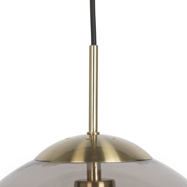 Inteligentna lampa wisząca mosiężna ze szkłem dymnym 30 cm z WiFi ST64 - Ball