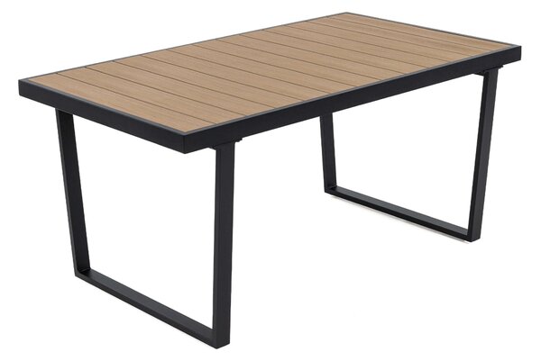 MebleMWM Zestaw mebli ogrodowych 2xSIENA BIG WO/B + Stół Sycylia | Aluminium czarny | Szare poduszki