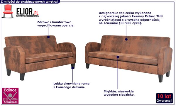 Brązowy industrialny zestaw wypoczynkowy T7-Z15