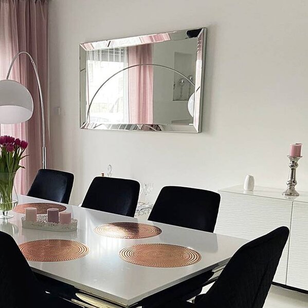 Srebrne lustro glamour prostokątne 90x150 cm M-0517-01