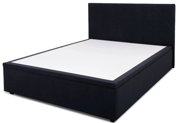 Czarne łóżko pluszowe z pojemnikiem 160x200 G7-F99