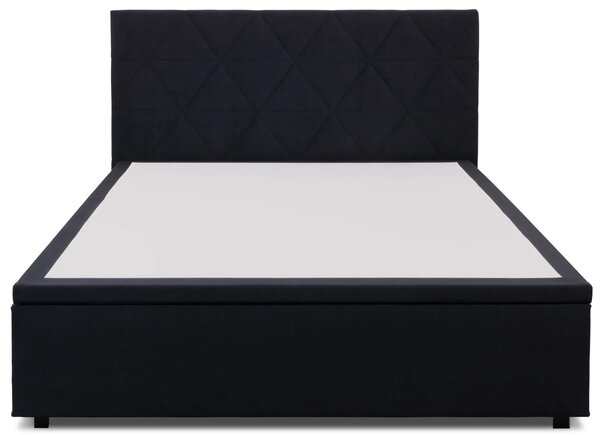 Czarne łóżko pluszowe z pojemnikiem 160x200 G7-F99