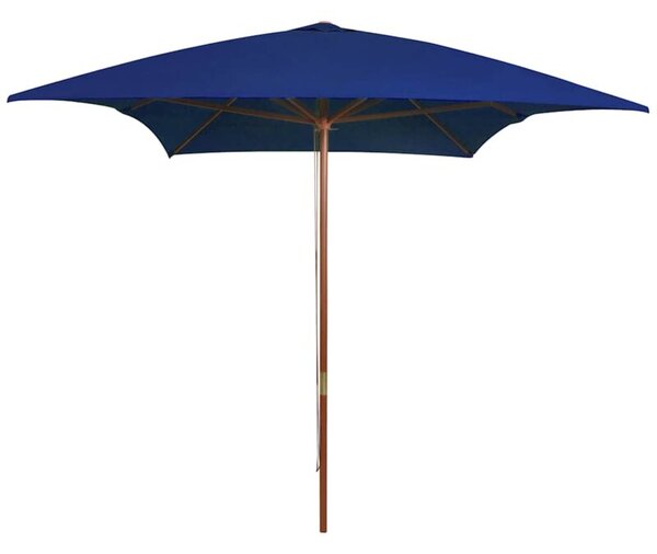 Parasol ogrodowy na drewnianym słupku, niebieski, 200x300 cm