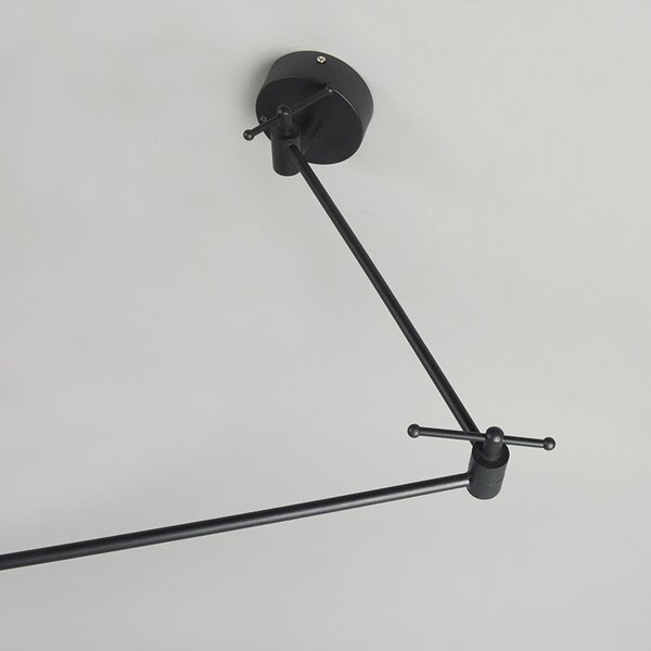 Lampa wisząca czarna z kloszem 35 cm zielonym regulowanym - Blitz