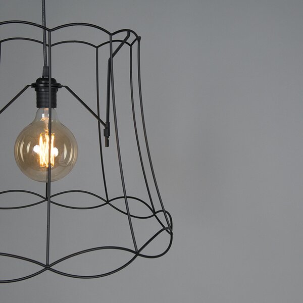 Retro lampa wisząca czarna 50 cm - Granny Frame